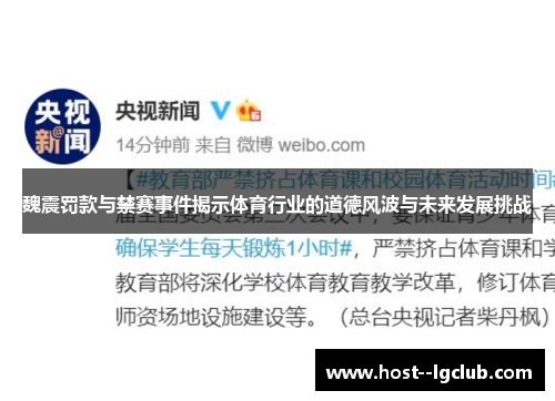 魏震罚款与禁赛事件揭示体育行业的道德风波与未来发展挑战